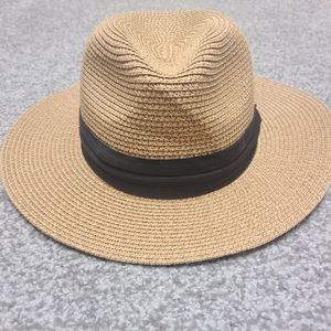Lanzom women's wide brim straw Panama hat